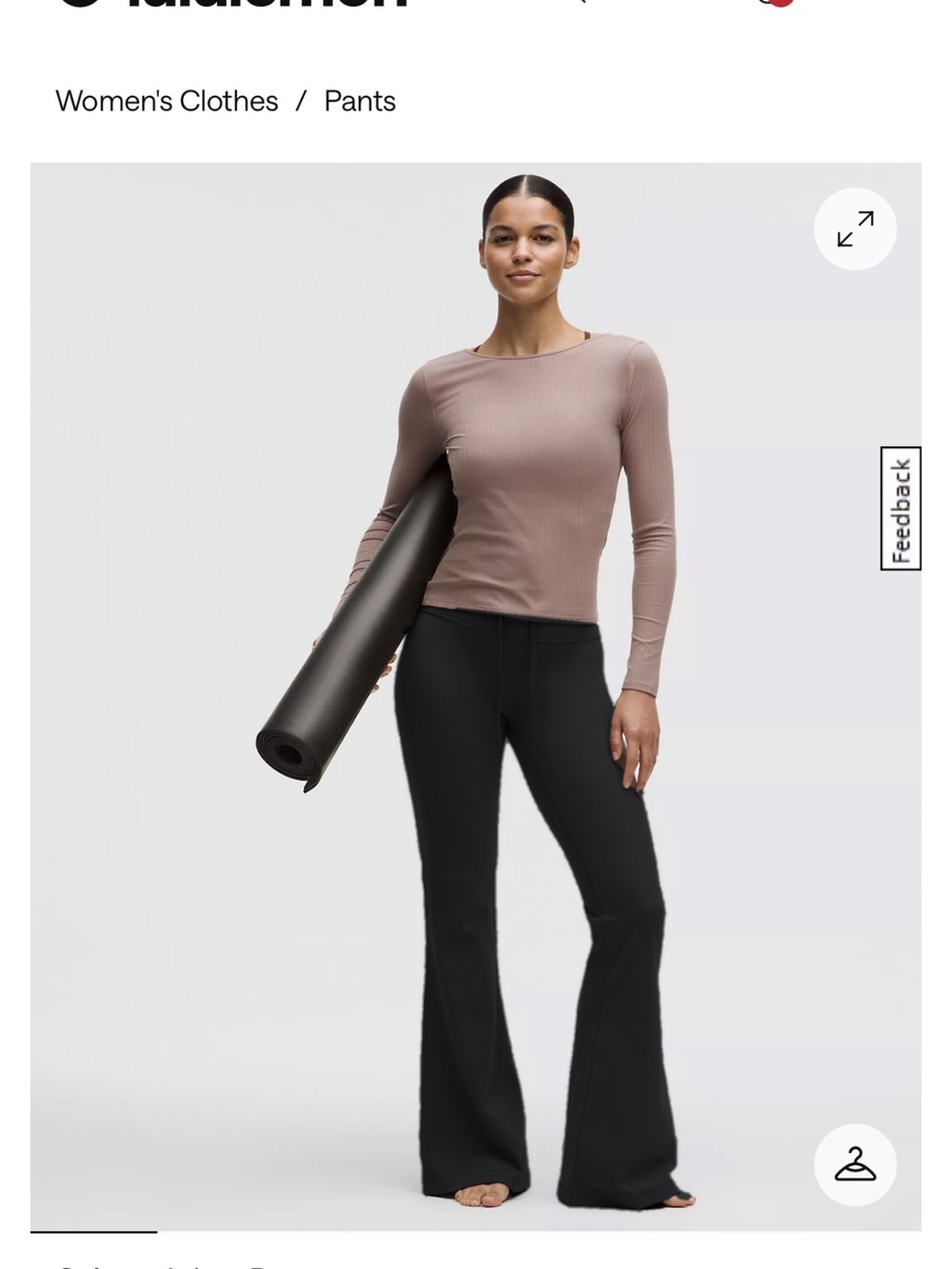 lululemon athletica - Groove High-Rise Ribbed Wide-Flare Pant - size 8